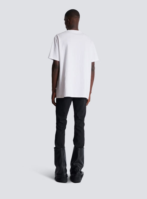BALMAIN FLOCKED LETTER LOGO T-SHIRT